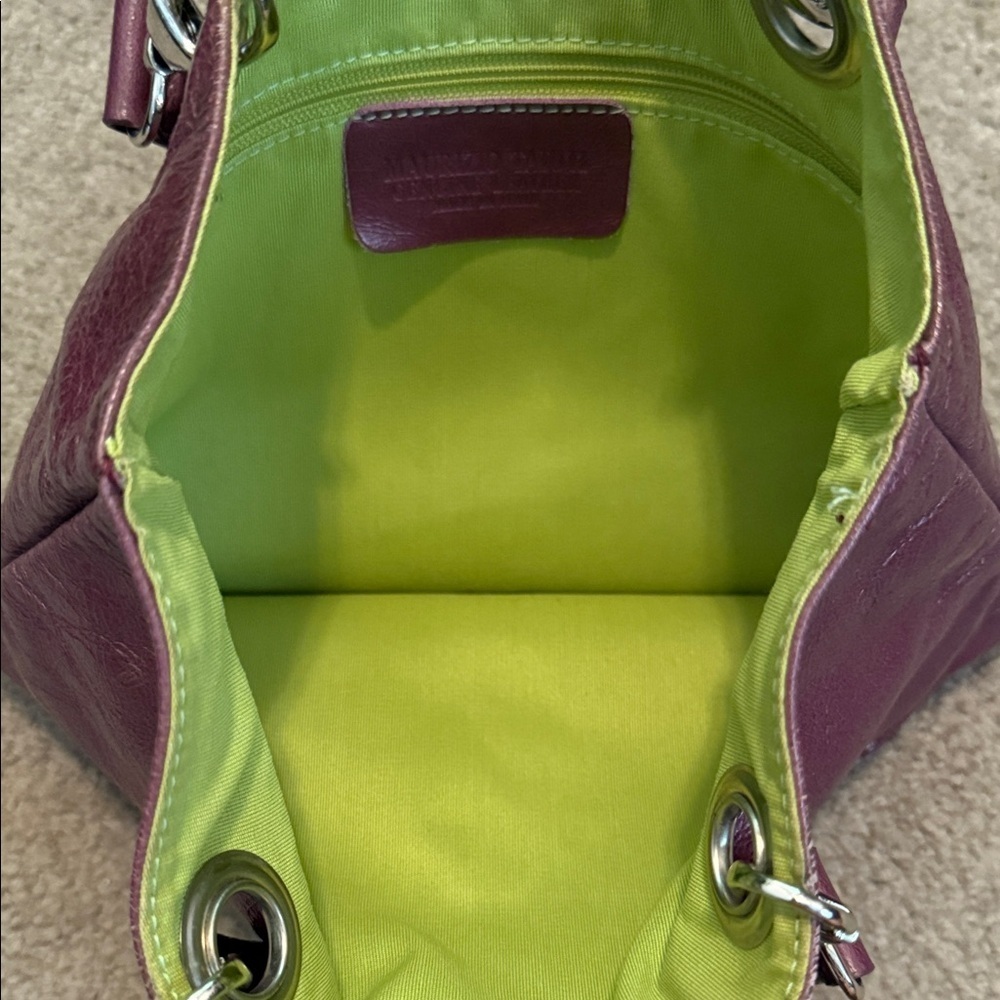 Maurizio Taiuti Rich Purple Leather Bag - Picture 7 of 11